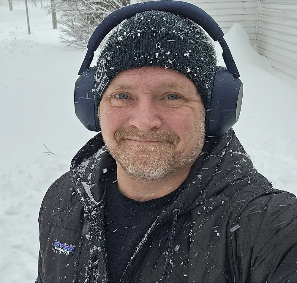 Scott in winter and listening to tunes